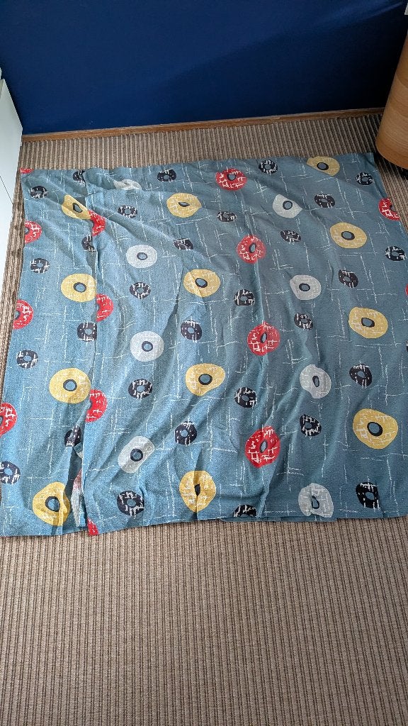 Retro gordijn, Ophalen, Gebruikt, Blauw, 110 cm