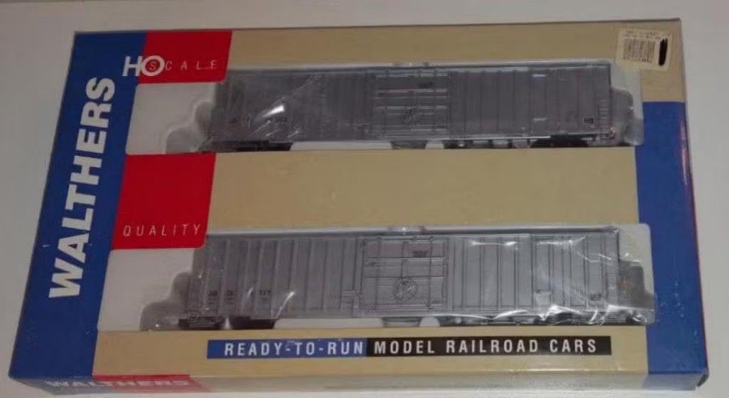 Walthers H0 932-26042 - 2x 60' Express BOXCAR Amtrak Silver, Hobby en Vrije tijd, Modeltreinen | H0, Overige merken, Gelijkstroom
