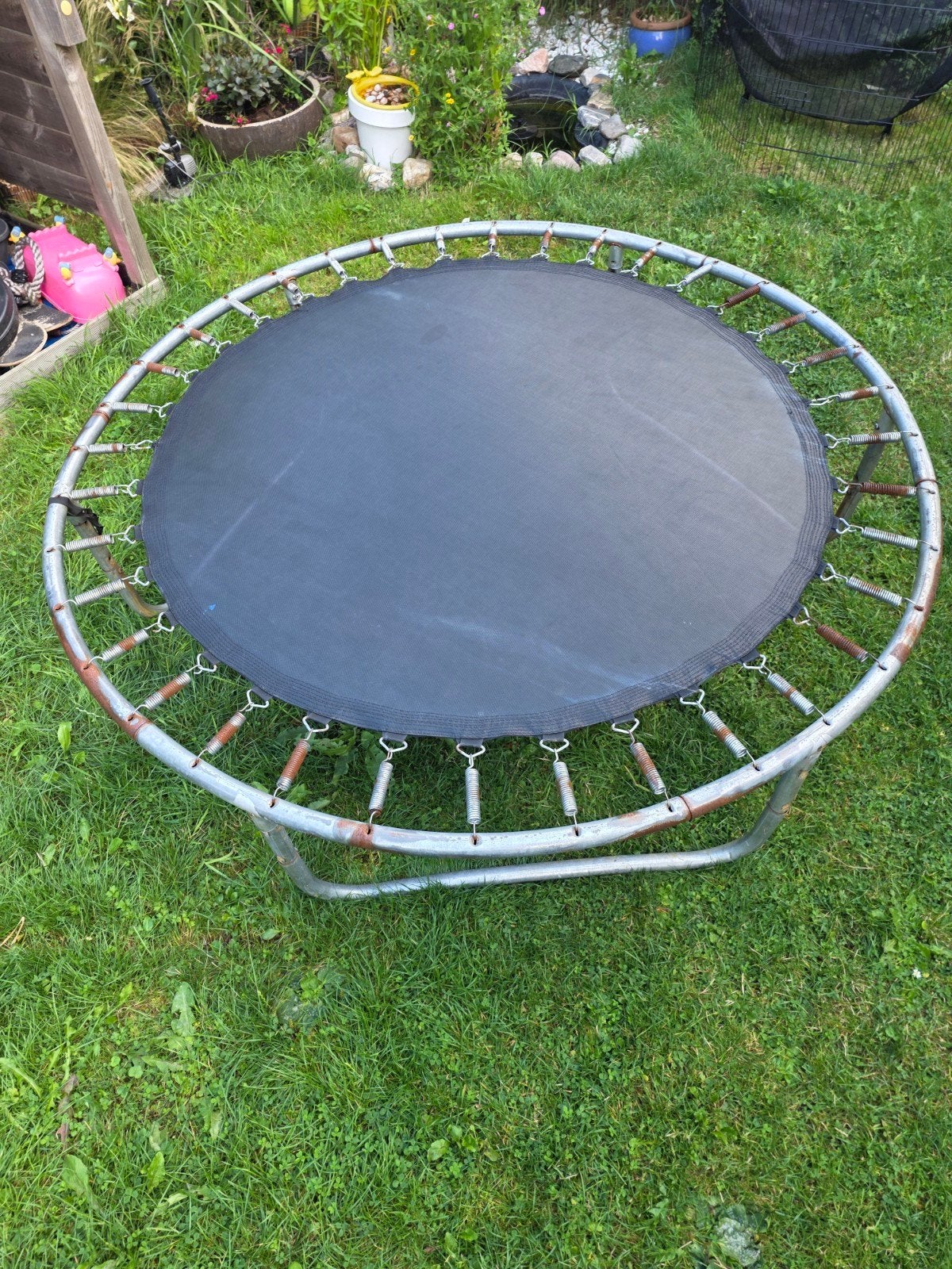 Ronde trampoline voor buiten, Ophalen, Gebruikt