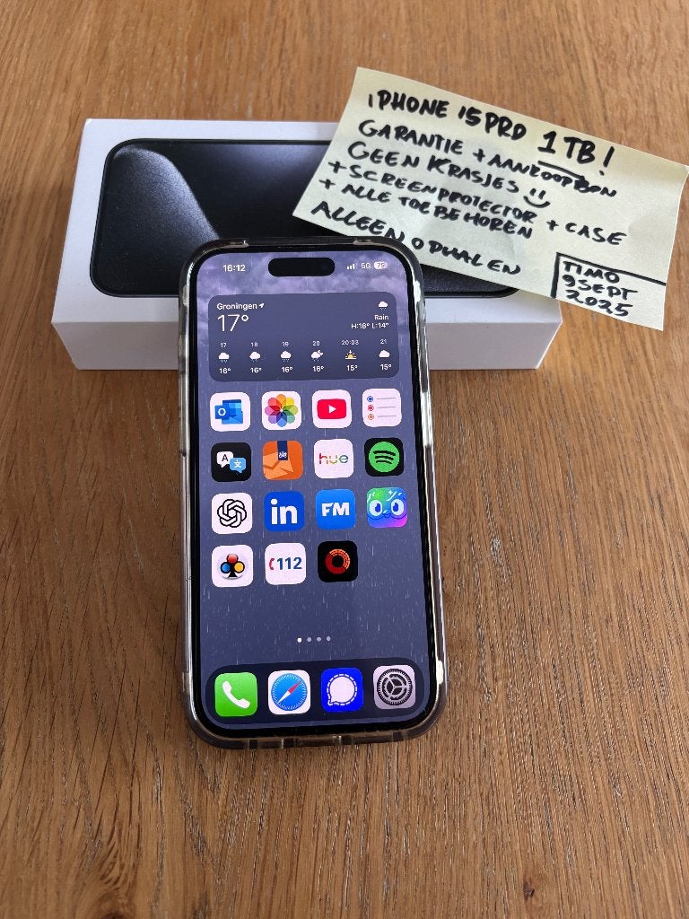 iPhone 15 Pro 1TB: Zeer goede staat! Geen krasjes, Ophalen, 89 %, Blauw, 1 TB