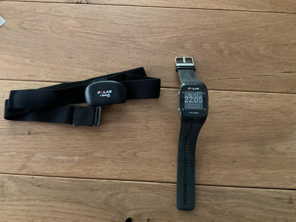 Polar M400 GPS zwart sporthorloge  incl hartslagmeter, GPS, Gebruikt, Zwart, Ophalen of Verzenden