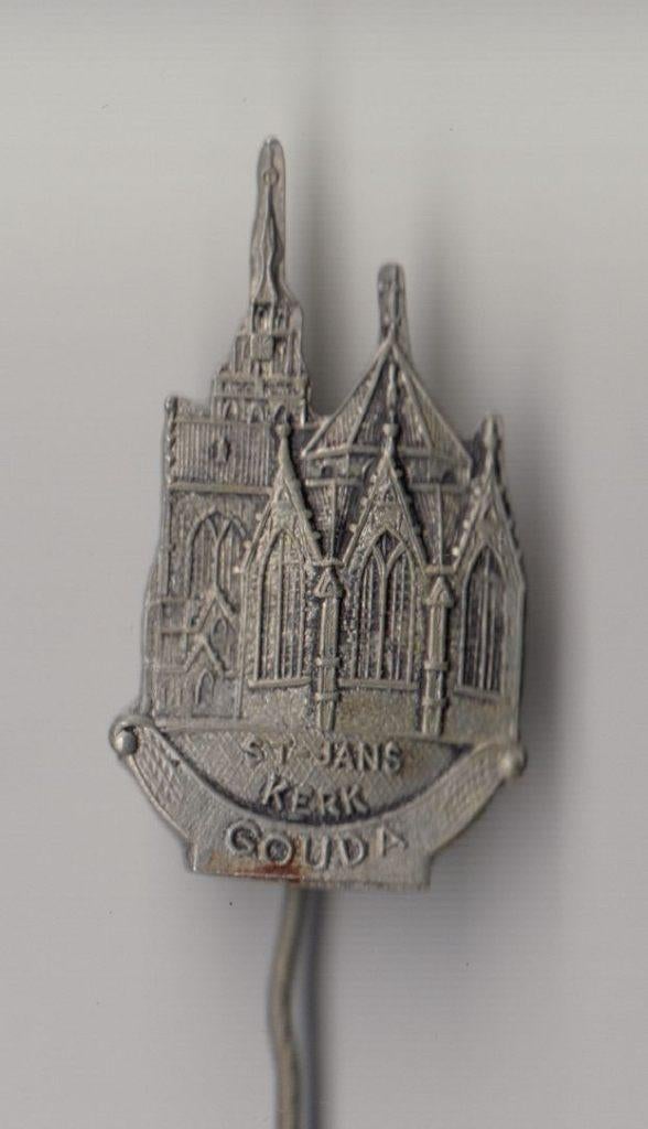 Gouda St. Janskerk Kerk speldje, Gebruikt, Niet vindbaar, Niet vindbaar, Speldje of Pin