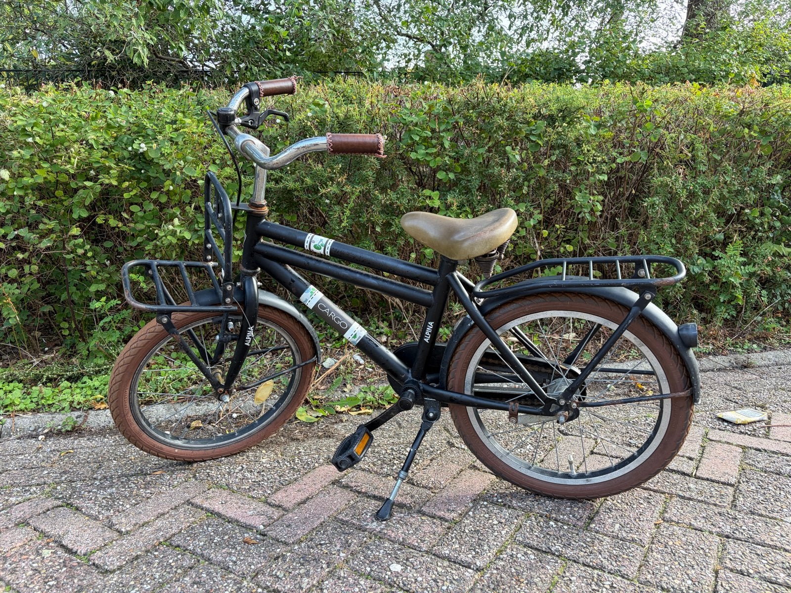 Alpina Cargo kinderfiets 18 inch - Zwart, Fietsen en Brommers, Ophalen, Gebruikt, Terugtraprem, 16 tot 20 inch