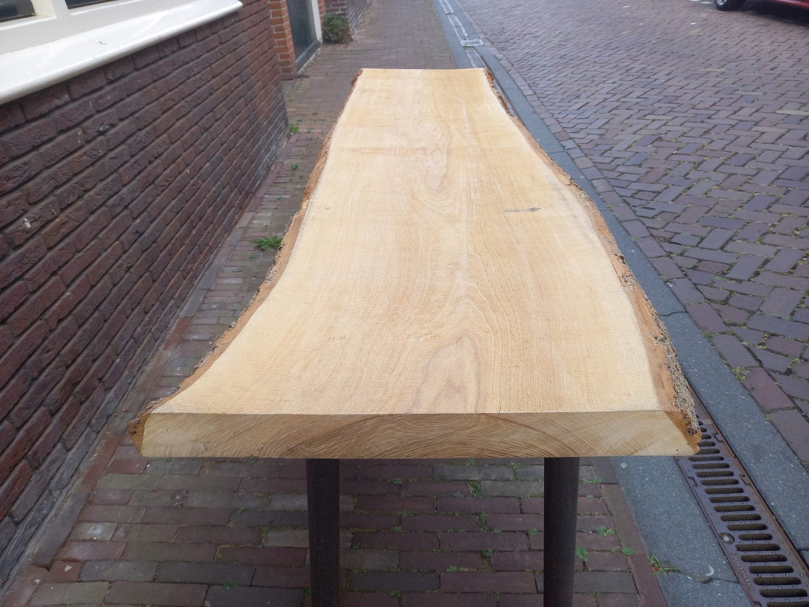 iepenhouten sidetable, Huis en Inrichting, Tafels | Eettafels, 50 tot 100 cm, 150 tot 200 cm, Rechthoekig, Ophalen