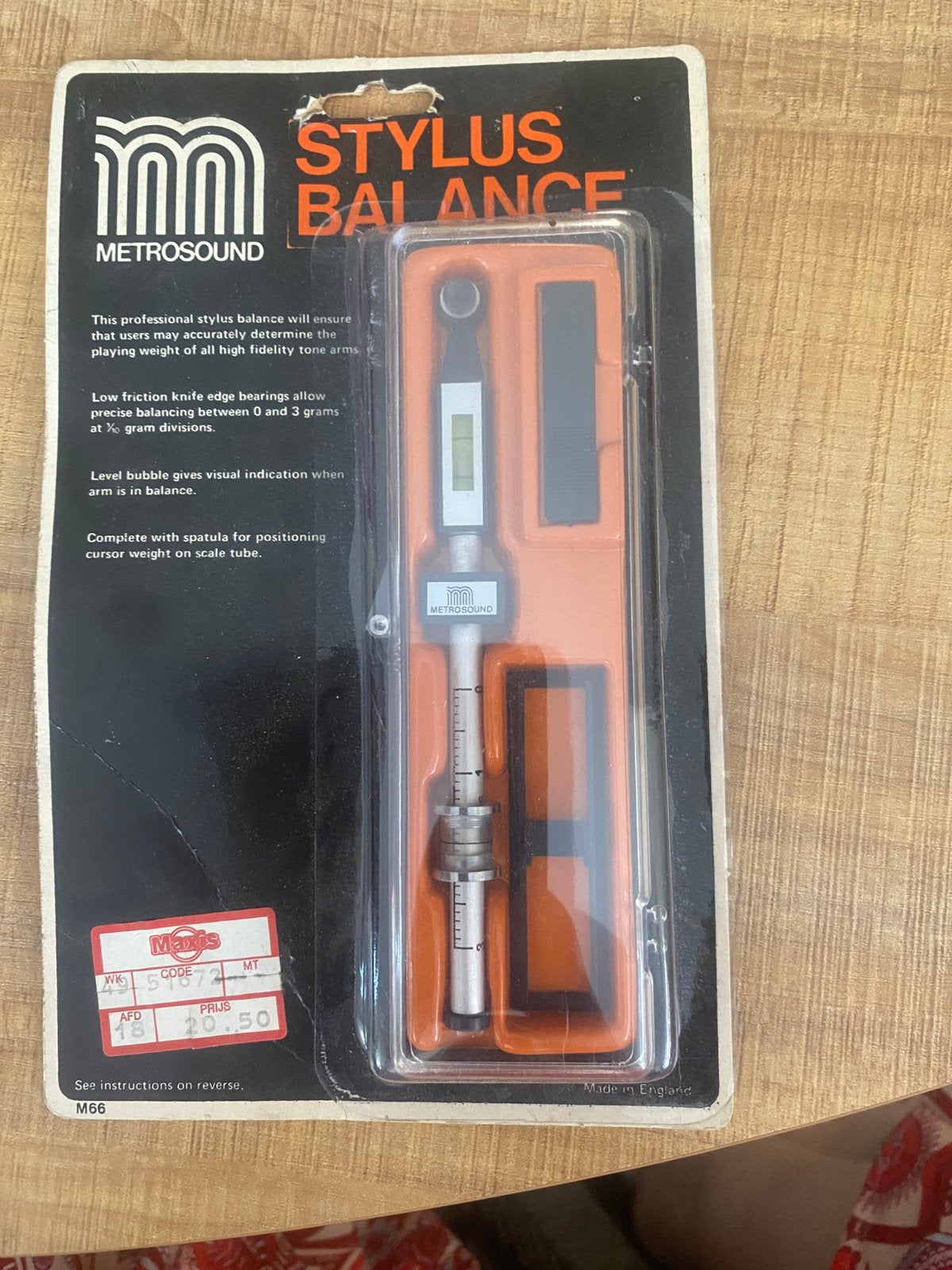 Metrosound Stylus Balance M66, naalddrukmeter, Ophalen of Verzenden, Zo goed als nieuw, Overige merken
