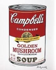 Andy Warhol(1928)Lithografie"Campbells Golden M Soup"Ges Gen, Antiek en Kunst, Gesigneerd in de plaat, Ophalen of Verzenden, Overige onderwerpen