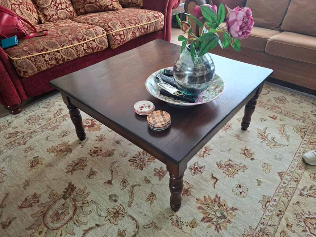 Koloniale salontafel, 99x98 cm, Huis en Inrichting, Tafels | Salontafels, Ophalen