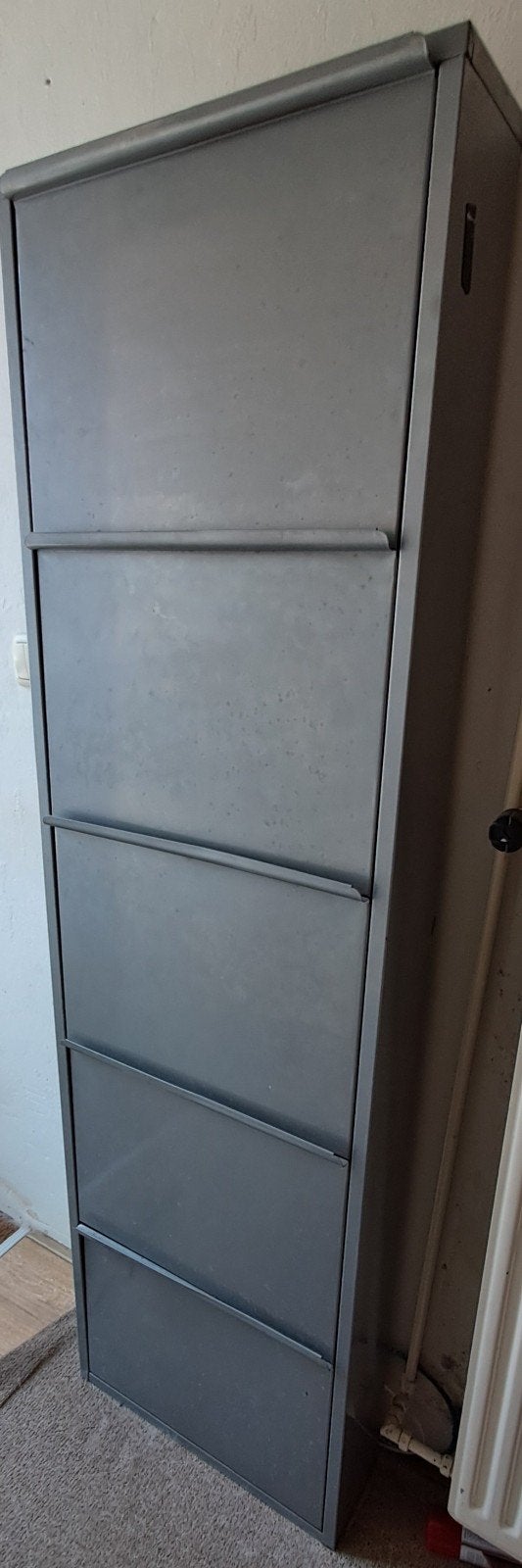 Schoenenkast met 5 vakken - grijs, Ophalen, Gebruikt, Modern