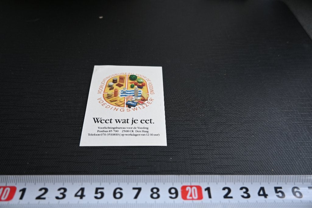 sticker Weet wat je eet Voedingswijzer, Ophalen, Zo goed als nieuw