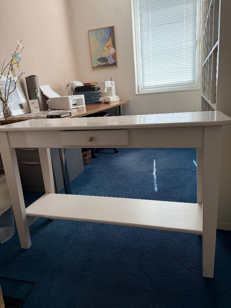 Witte sidetable, Huis en Inrichting, Tafels | Sidetables, Ophalen, 100 tot 150 cm, Landelijk, Zo goed als nieuw
