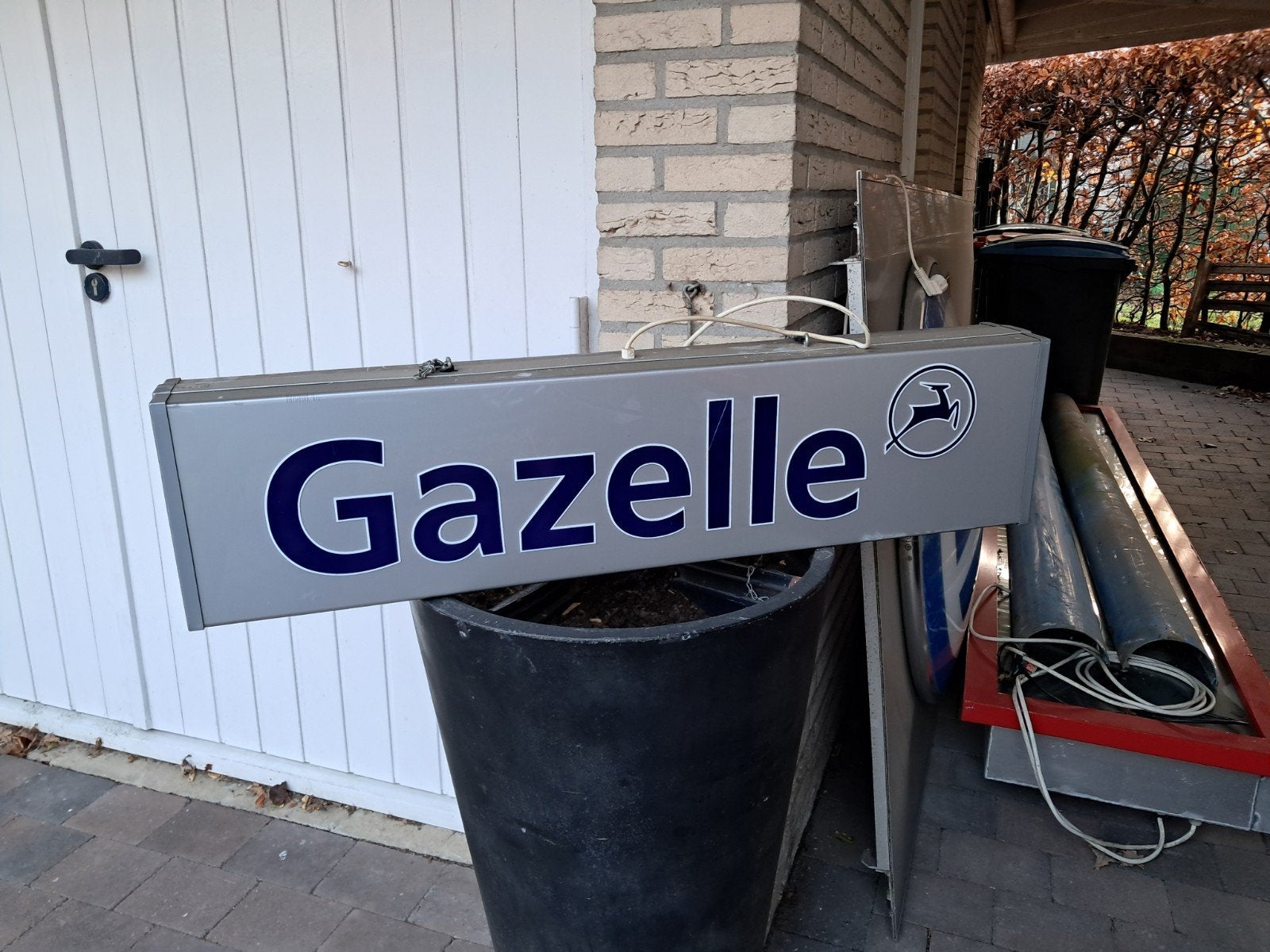 Dubbelzijdige oude originele Gazelle lichtbak 100cm bij 24cm, Verzamelen, Ophalen, Eu, Gebruikt, Eu