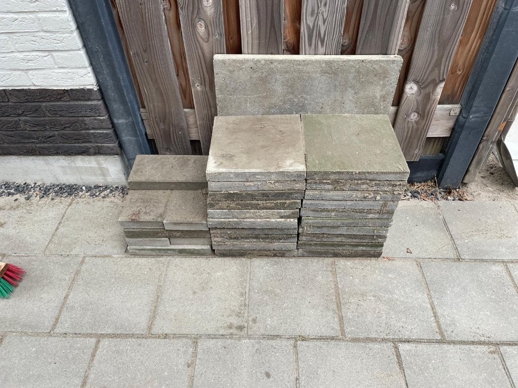 Tegels, Ophalen, Gebruikt, Beton, Terrastegels