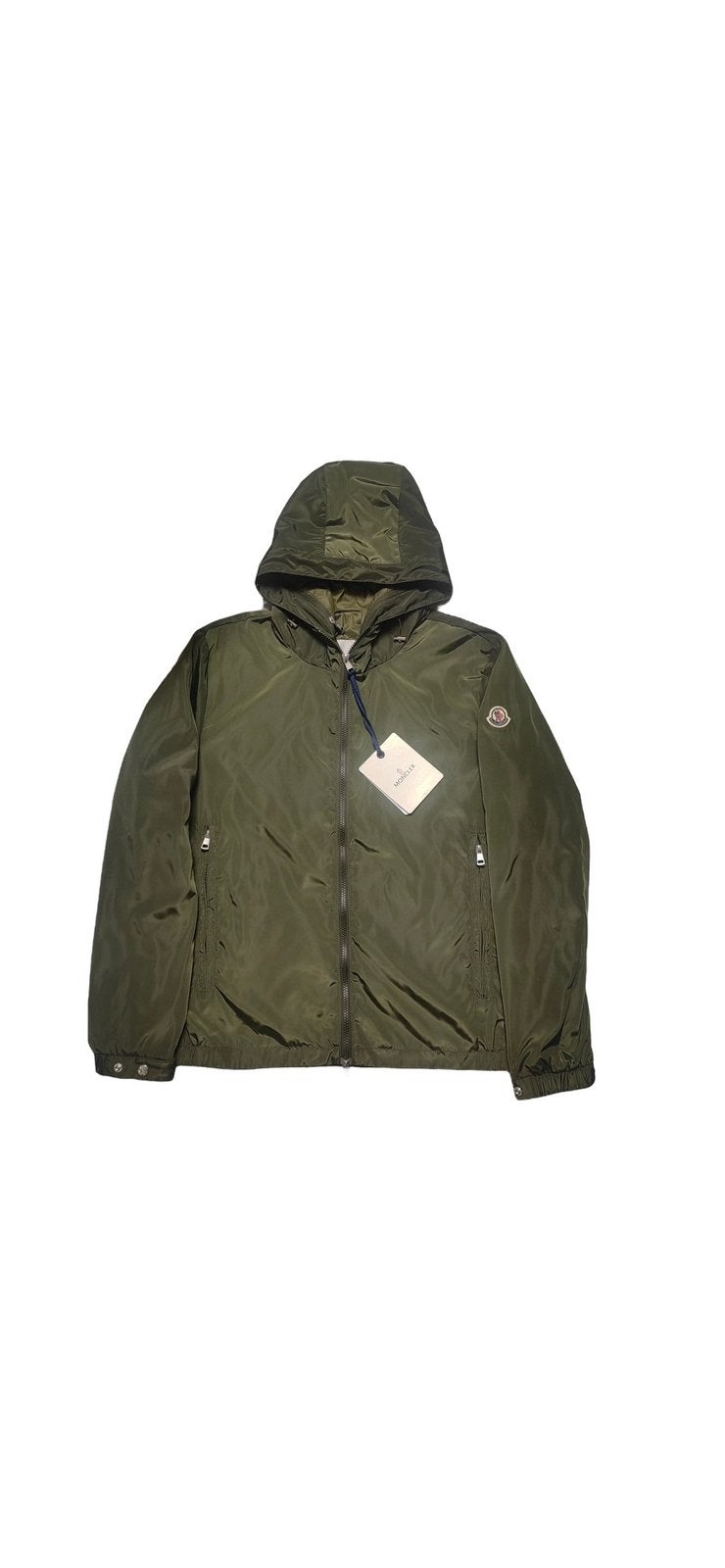 Moncler “Traversier” Jas met dubbele Capuchon Groen Maat L, Kleding | Heren, Ophalen of Verzenden, Nieuw, Overige maten, Groen
