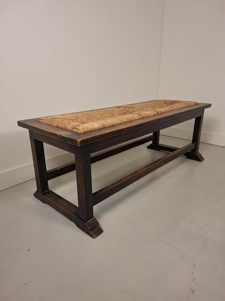 Antieke halbank bankje bedbankje, Antiek en Kunst, Antiek | Meubels | Stoelen en Banken, Ophalen of Verzenden