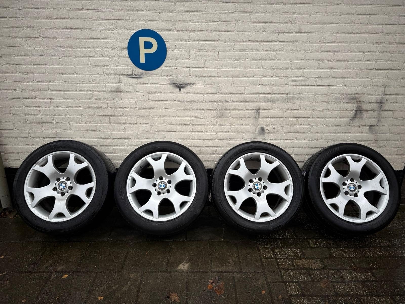 BMW X5 E53 19 inch zomerset velgen met Michelin & Dunlop, Gebruikt, Banden en Velgen, Terreinwagen, Zomerbanden