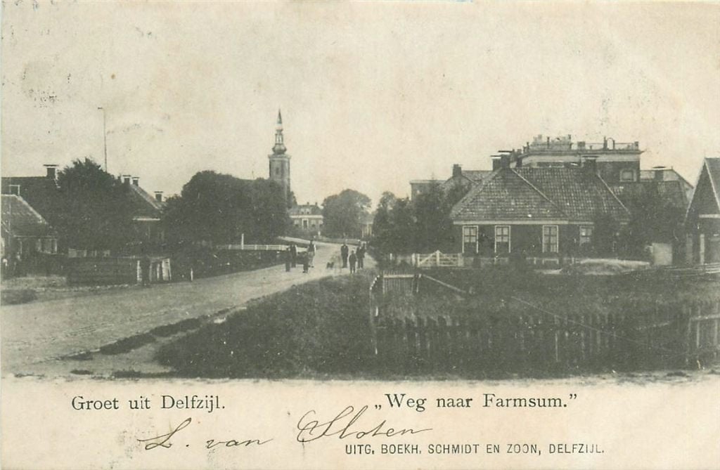701-128-051 Delfzijl Weg naar Farmsum, Verzenden, Voor 1920, Groningen