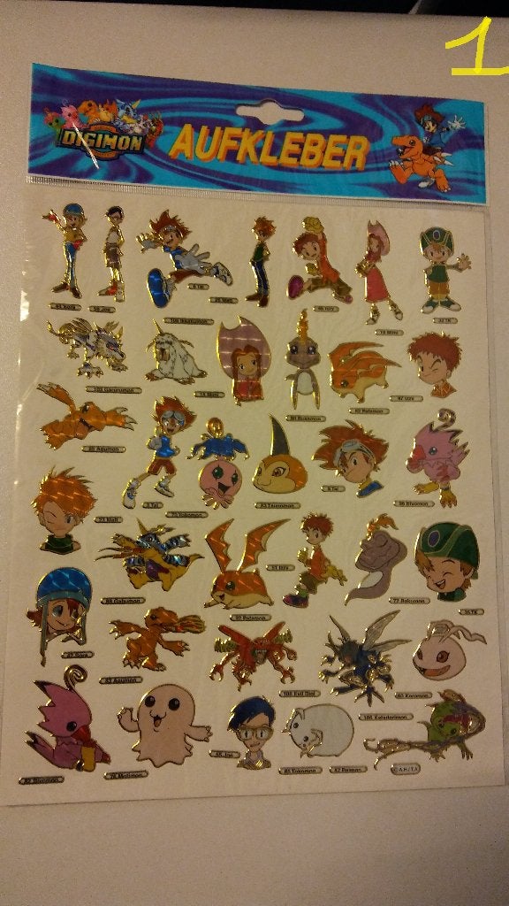 Digimon CTM Puzzle-aufkleber game tv stickers stickervel A4, Ophalen of Verzenden, Zo goed als nieuw, Strip of Tekenfilm