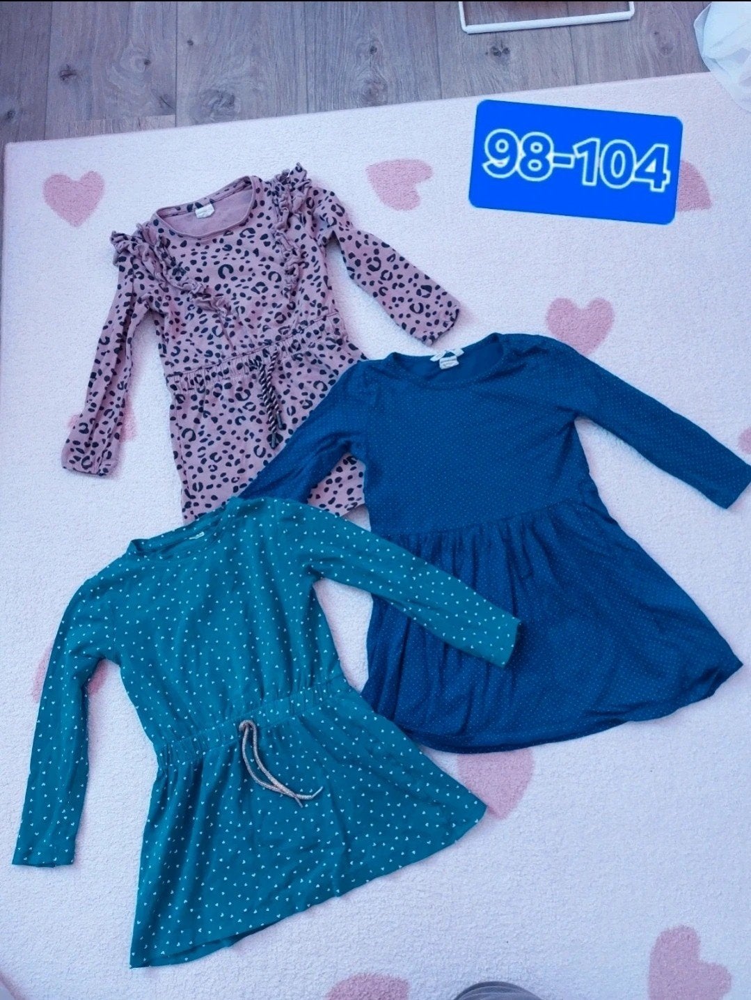 3 Jurken H&M en Hema maat 98-104, Gebruikt, Meisje, Ophalen of Verzenden, Jurk of Rok