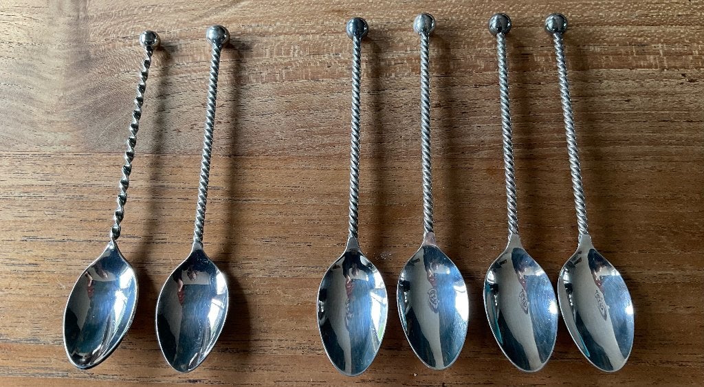 theelepels Hendrik Hooijkaas HH 6x verzilverd Douwe Egberts, Ophalen of Verzenden