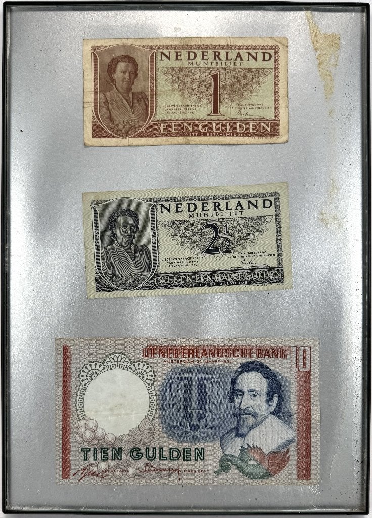 726. Ingelijste guldenbiljetten, 1949–1953, Ophalen of Verzenden, 10 gulden