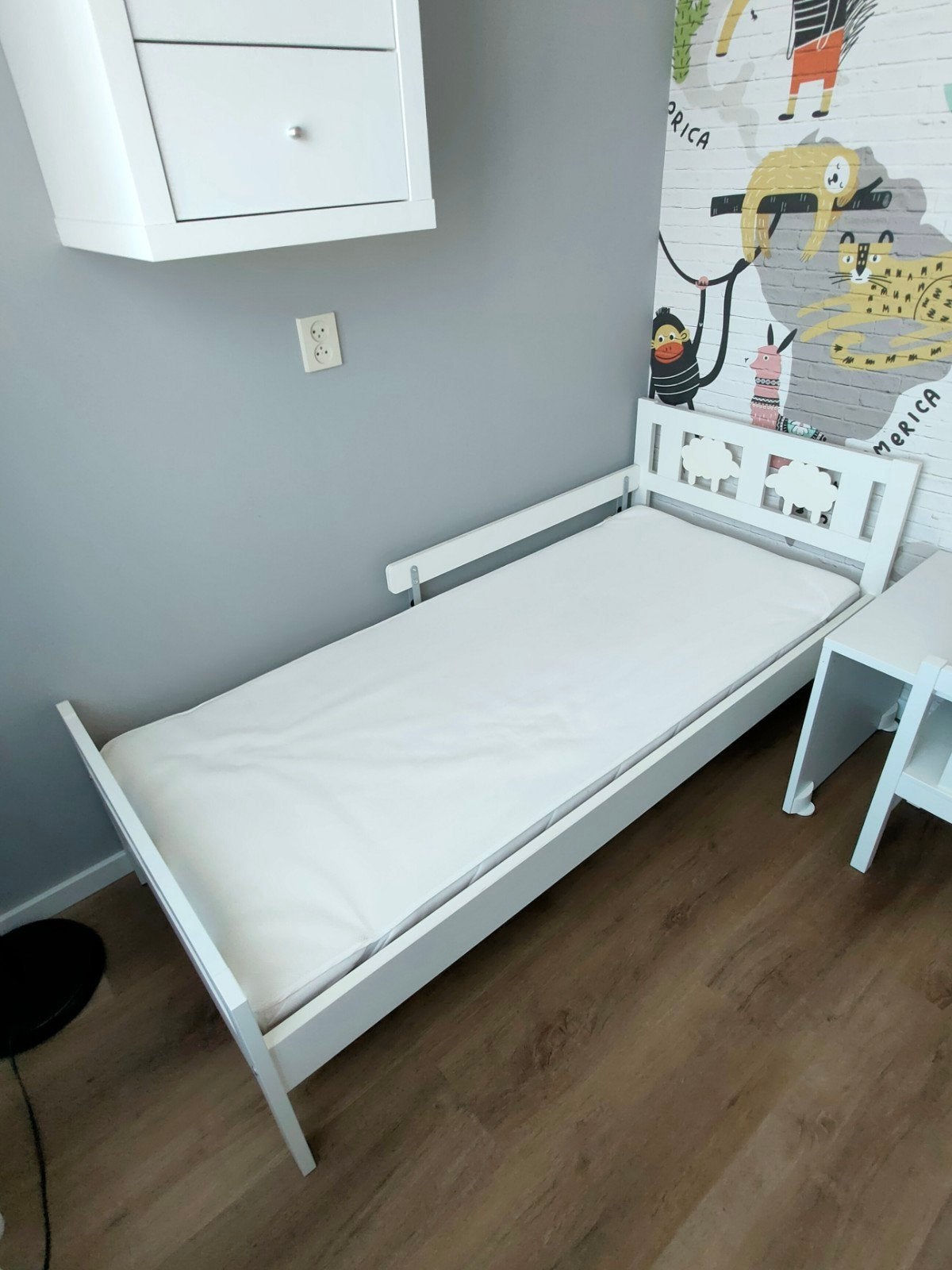 IKEA KRITTER kinderbed 70x160 cm compleet – zeer nette staat, 70 tot 85 cm, 140 tot 160 cm, Zo goed als nieuw, Ophalen