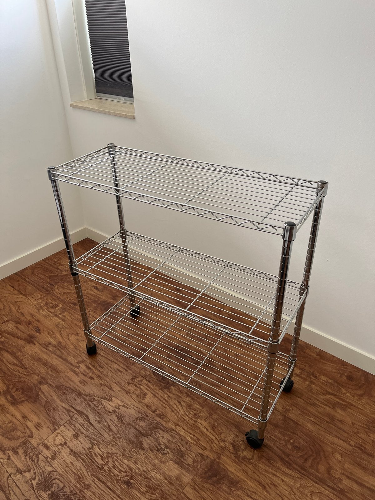 Gebruikt ijzeren rek met wielen, 91/96 cm lang, Ophalen of Verzenden, Gebruikt
