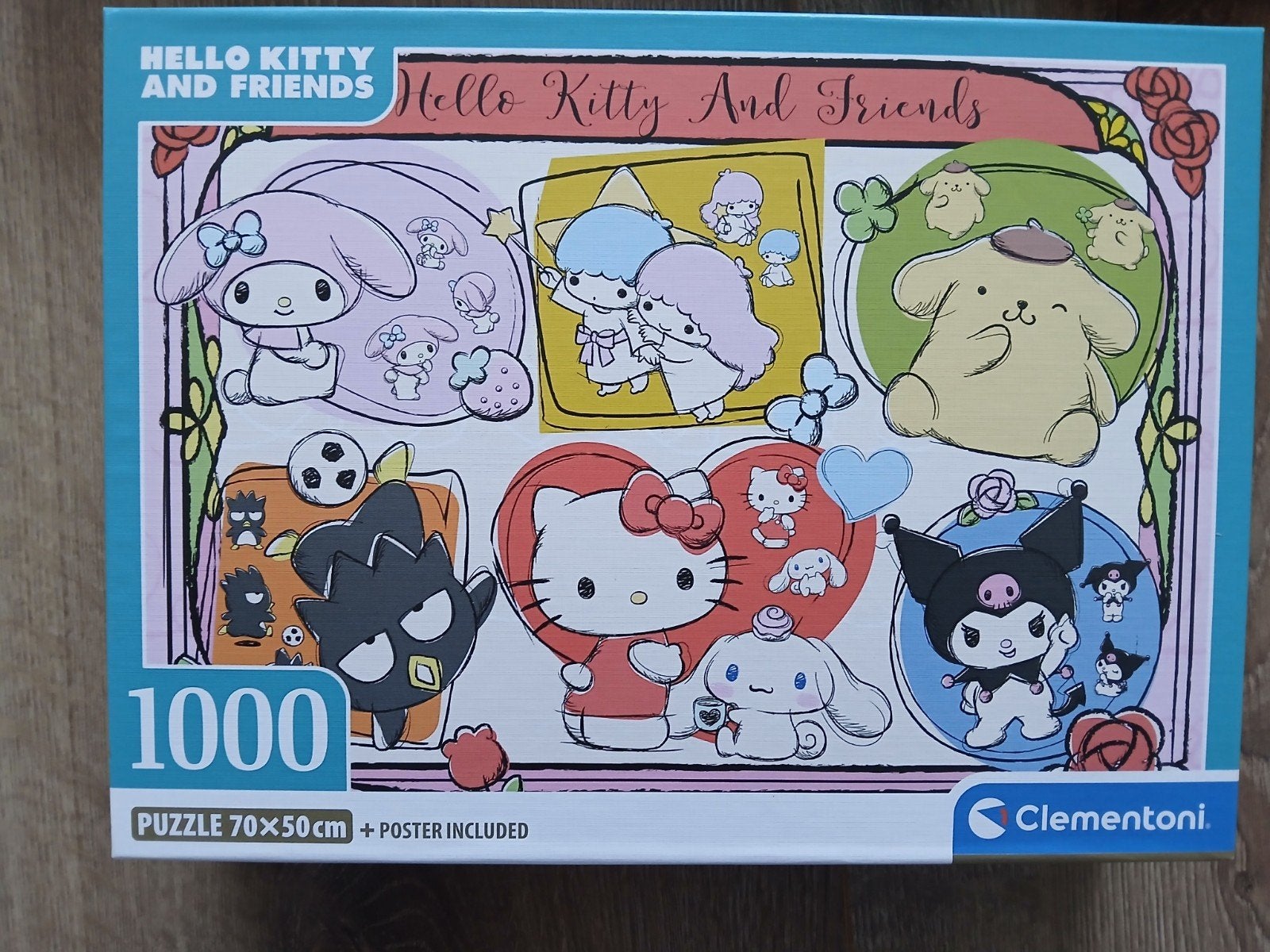 Clementoni puzzel 1000 stukjes Hello Kitty and friends, Ophalen, 500 t/m 1500 stukjes, Zo goed als nieuw, Legpuzzel