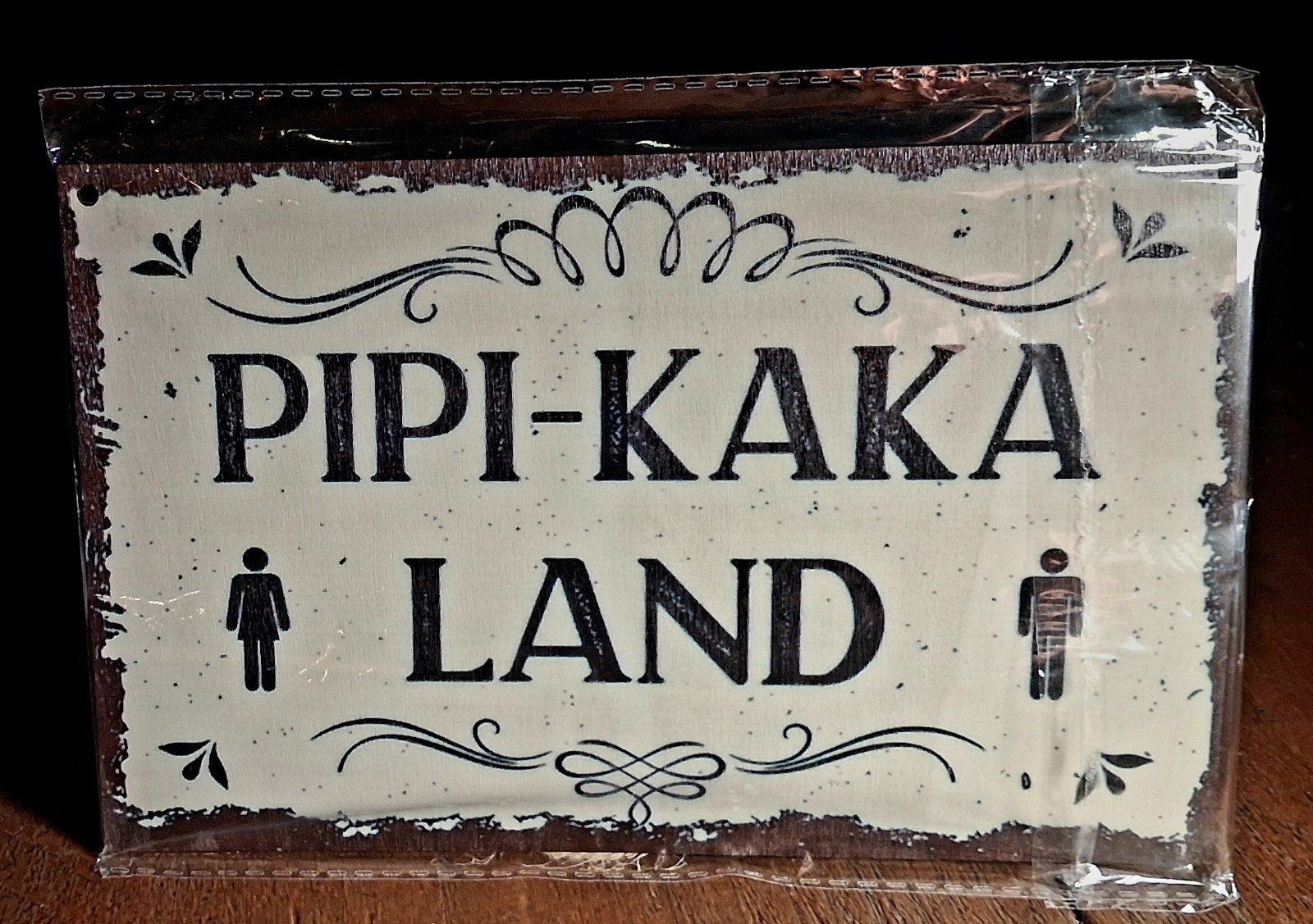 Grappig 'Pipi-Kaka Land' Toiletbordje - Nieuw, Meerkleurig, Nieuw, Ophalen of Verzenden, Vintage