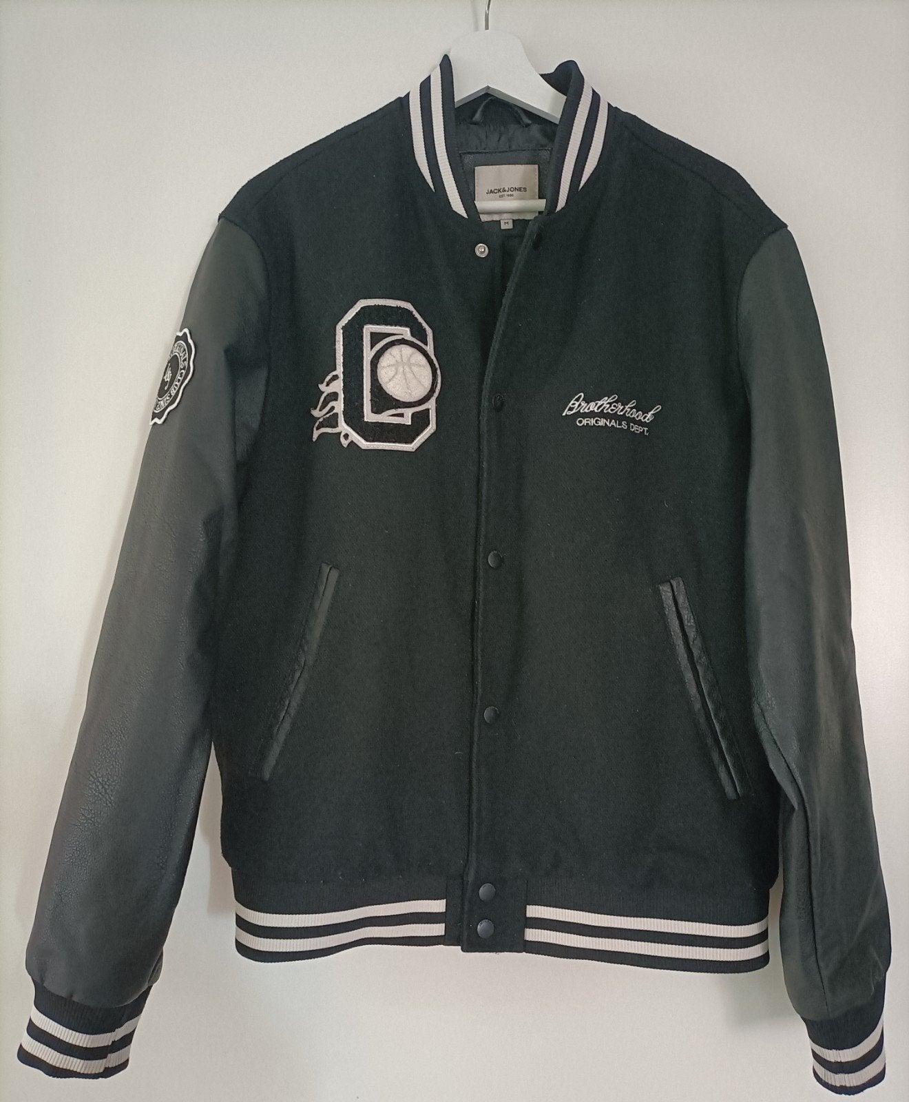 Jack & Jones Zwart Wit Baseball Jack - Maat M, Jack &Jones, Ophalen of Verzenden, Zo goed als nieuw