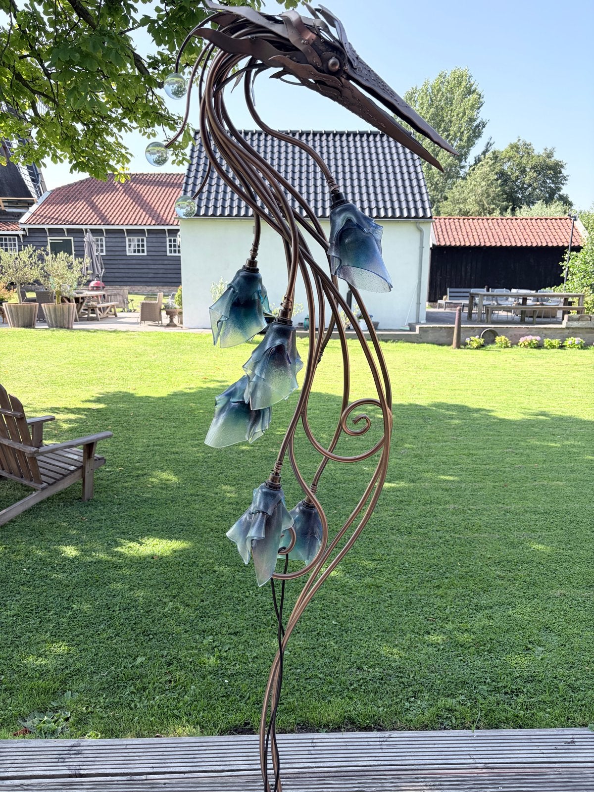Unieke handgemaakte reiger lamp - kunst, Ophalen