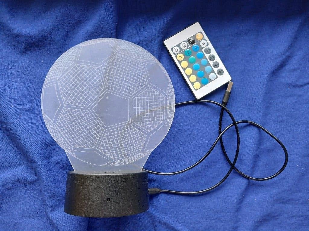 3D Voetbal LED Lamp Voetbal Nachtlamp, Kunststof, LED verlichting, Nachtlamp, Ophalen of Verzenden