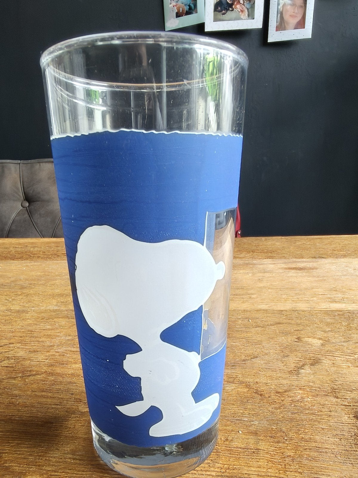 Vintage Peanuts Snoopy & Woodstock Glas - Uniek Doorkijk, Ophalen of Verzenden, Zo goed als nieuw, Frisdrankglas