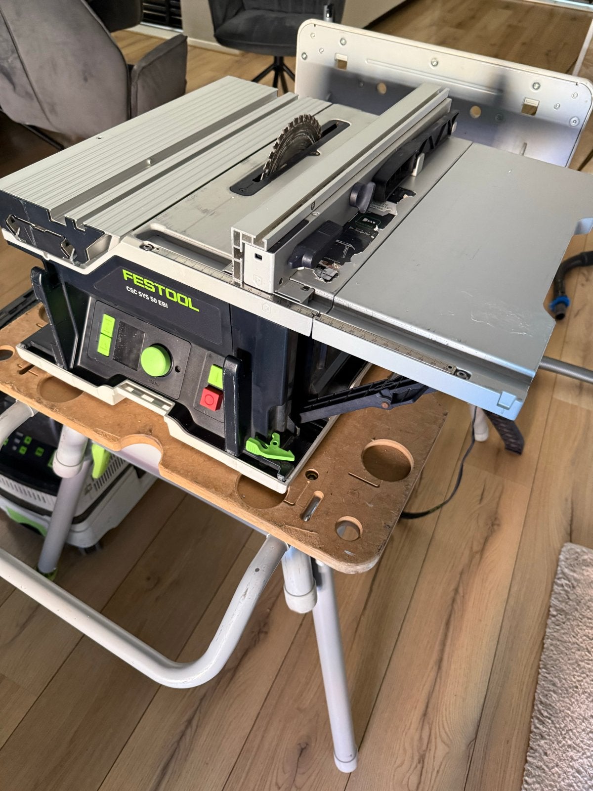Festool CSC SYS 50 EBI-Set 36V met CTL SYS stofzuiger, Ophalen, Gebruikt, Cirkelzaag, 30 tot 70 mm