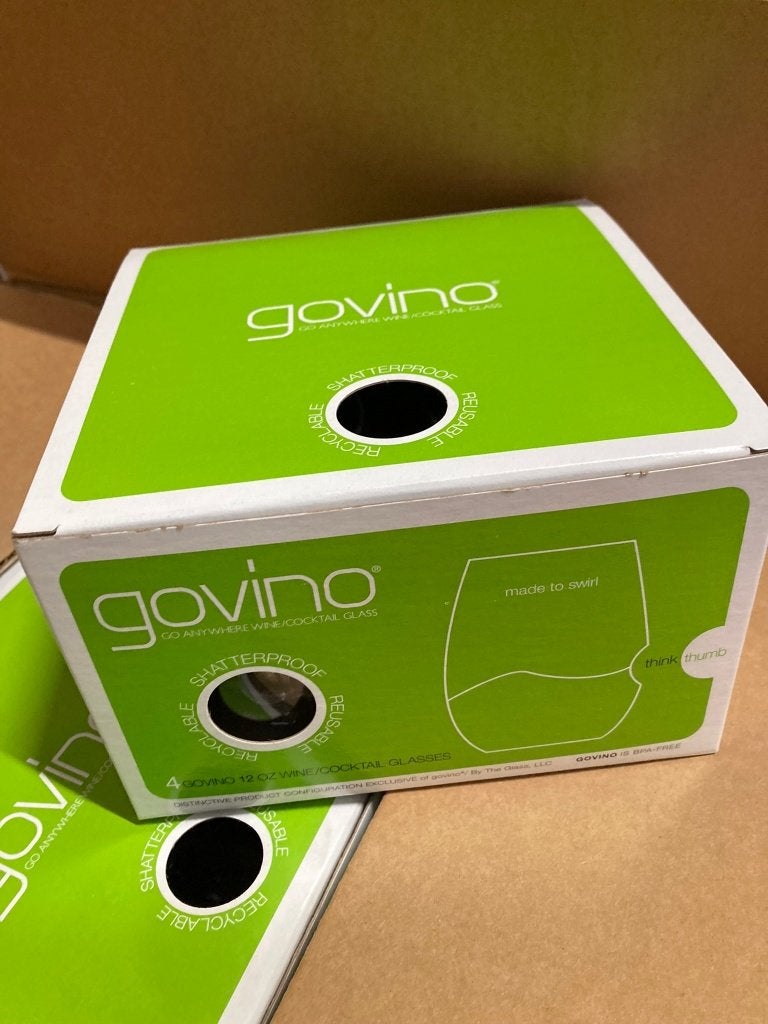 Govino plastic wijnglazen - per set van 4 - herbruikbaar, Glas of Glazen, Kunststof, Overige merken, Ophalen of Verzenden