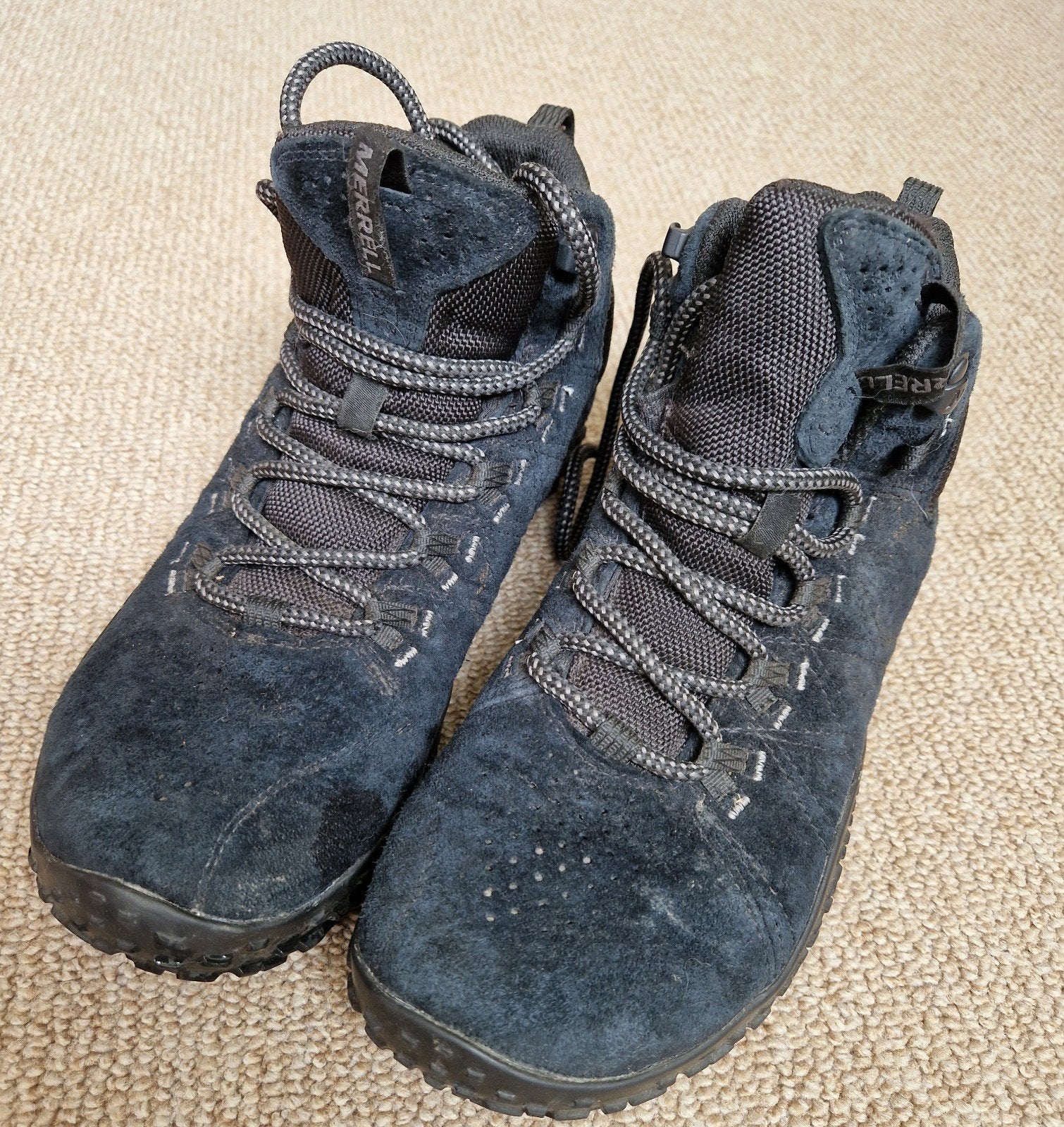 Merrell (barefoot) dames wandelschoenen, maat 38, zwart, Merrell, Zwart, Zo goed als nieuw, Wandelschoenen