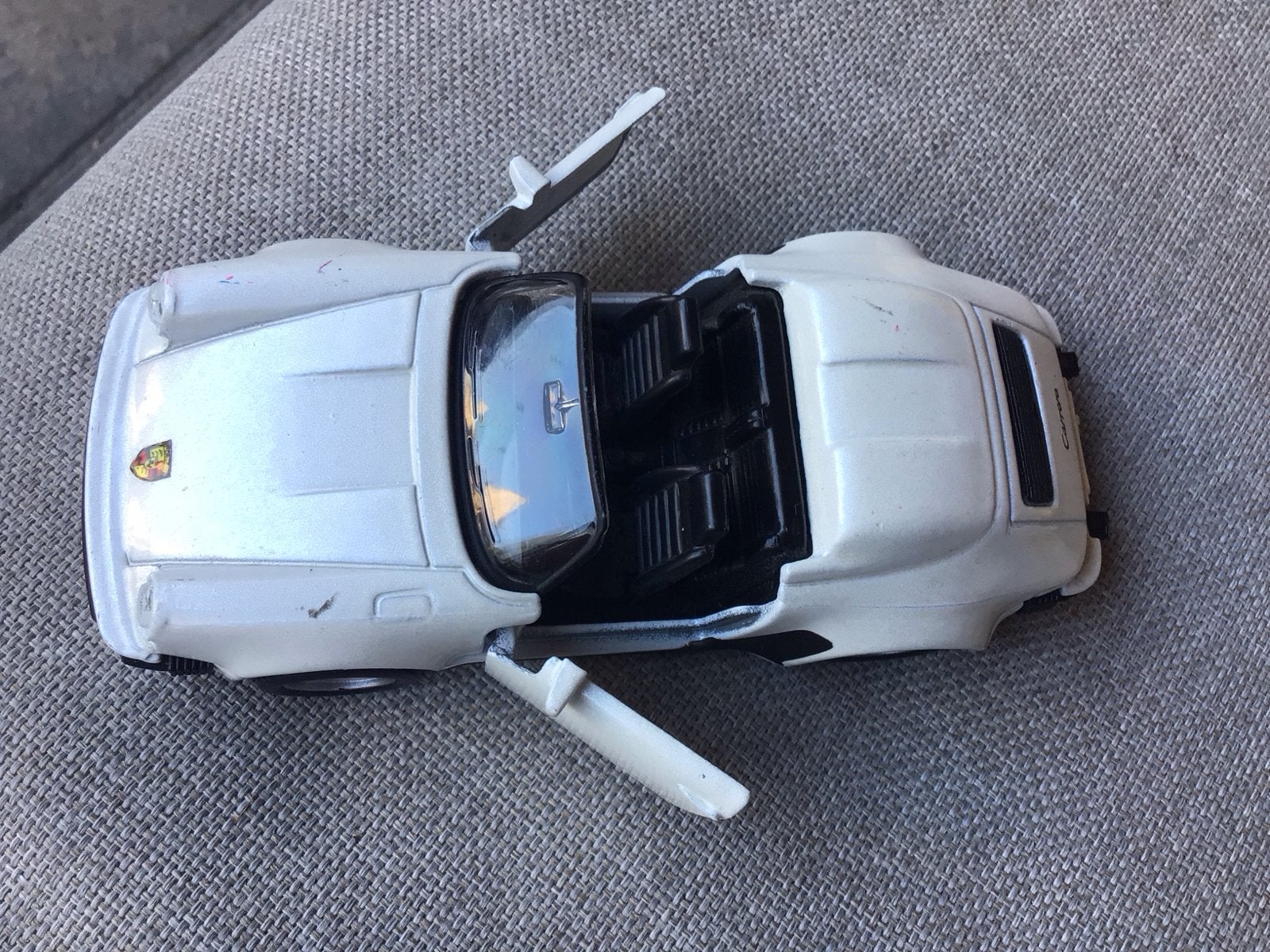 Porsche 911 Speedster modelauto (1:38) - Wit, Hobby en Vrije tijd, Ophalen of Verzenden, Gebruikt, Auto, Overige merken