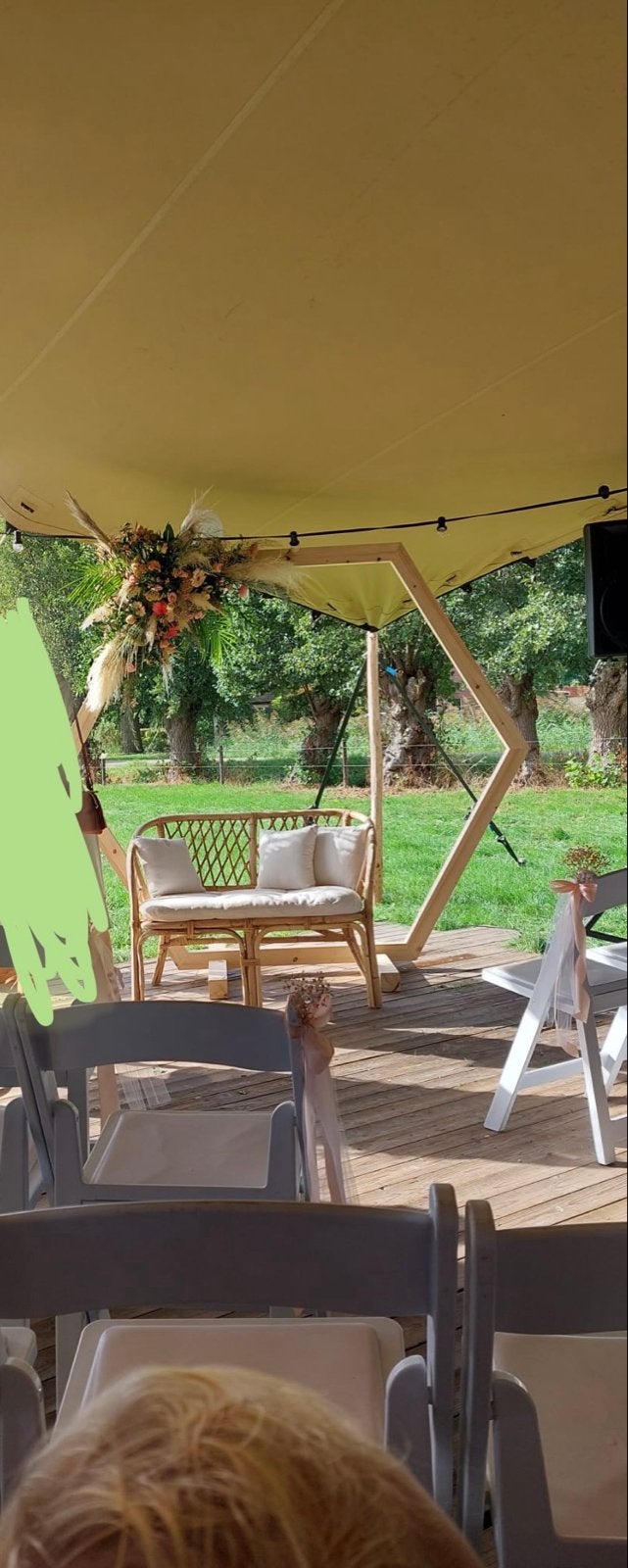 Houten Hexagon Decoratie Boog voor Evenementen, Ophalen, Zo goed als nieuw