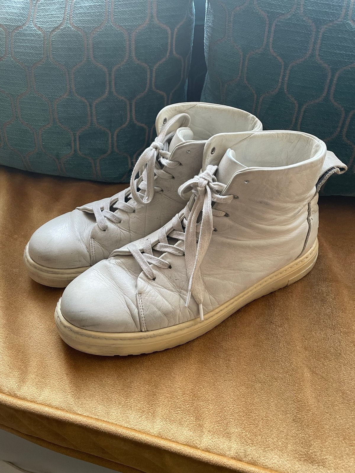 Filippa K Leren Sneakers - Off White - Maat 45, Wit, Ophalen of Verzenden, Sneakers of Gympen, Gedragen