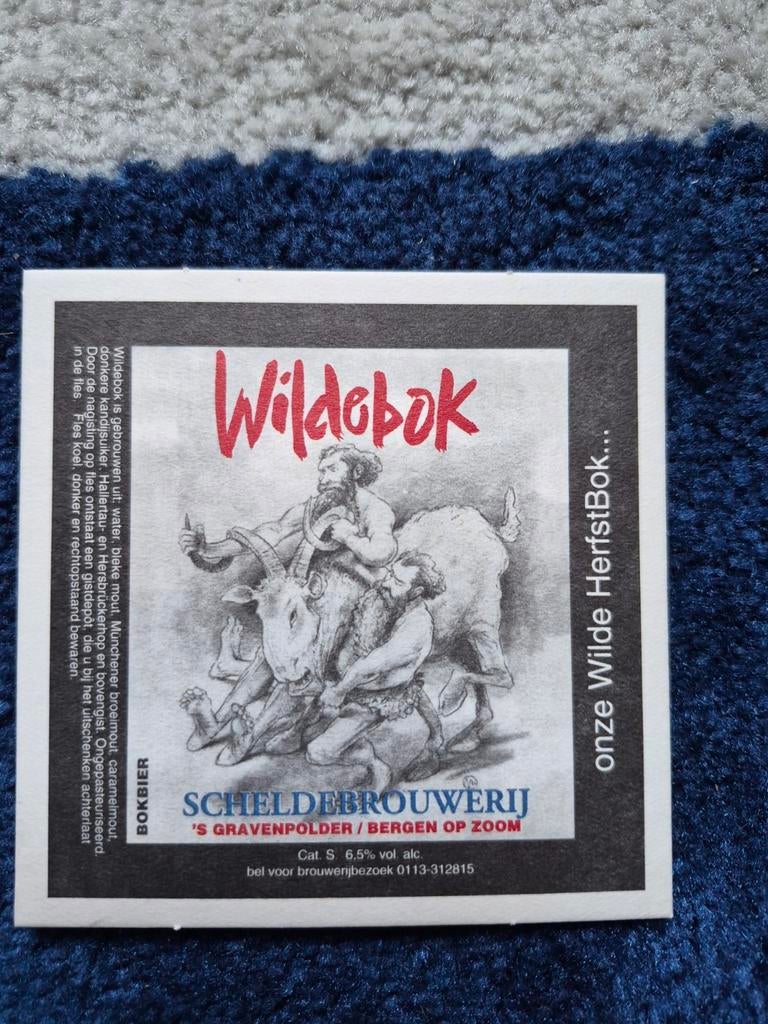 Bierviltje Scheldebrouwerij Wildebok -, Ophalen of Verzenden, Gebruikt, Viltje(s), Overige merken