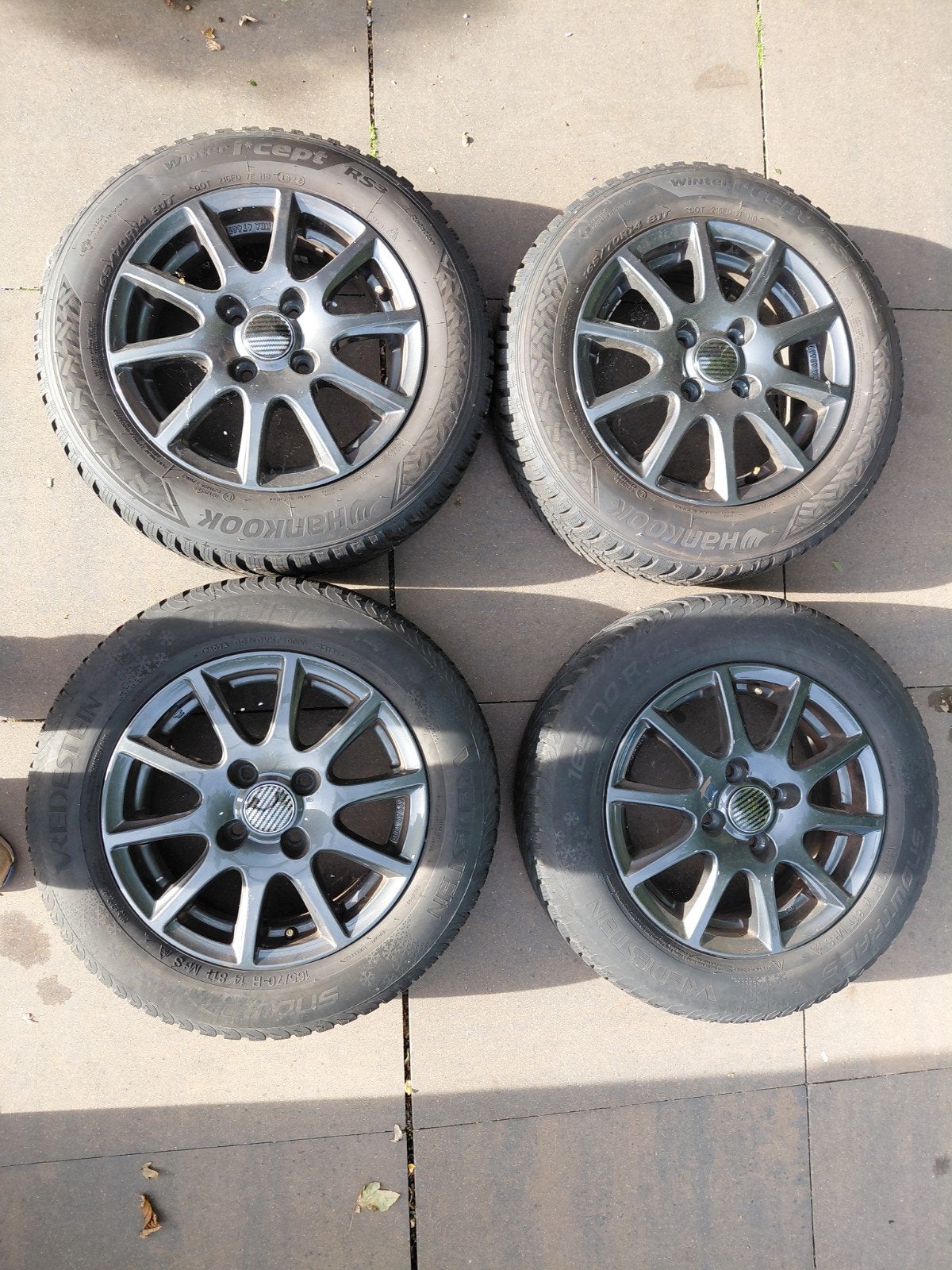 winterbanden met aluminium velgen geschikt voor kia picanto, 14 inch, Gebruikt, Banden en Velgen, Winterbanden