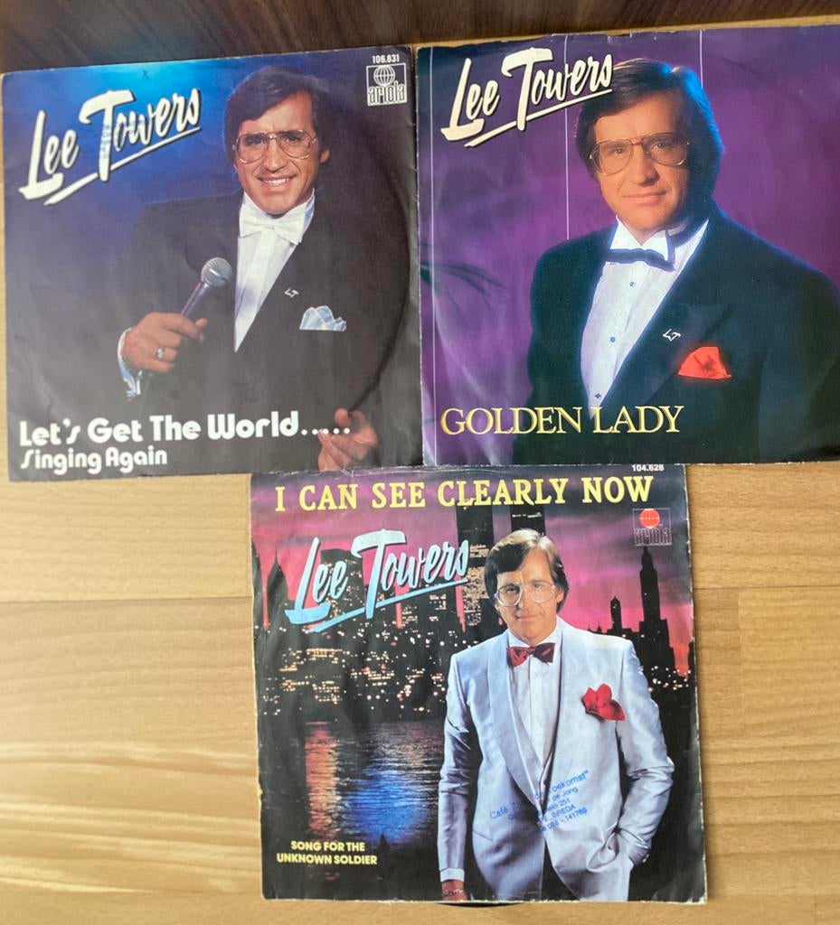 LEE TOWERS.   3 CINGLES., Ophalen of Verzenden, Gebruikt, 7 inch, Levenslied of Smartlap