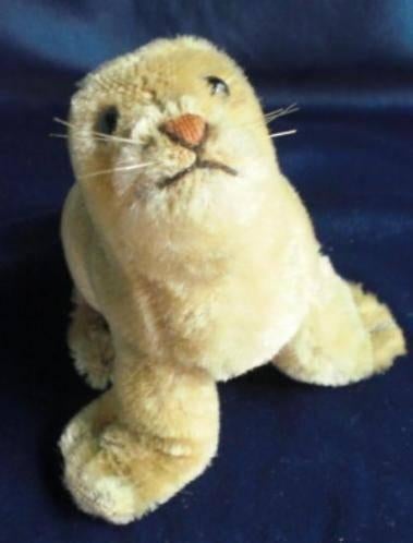 STEIFF * ZEEHOND EEN SCHATJE! * OUD en Met Knop *, Verzenden, Zo goed als nieuw, Stoffen beer, Steiff