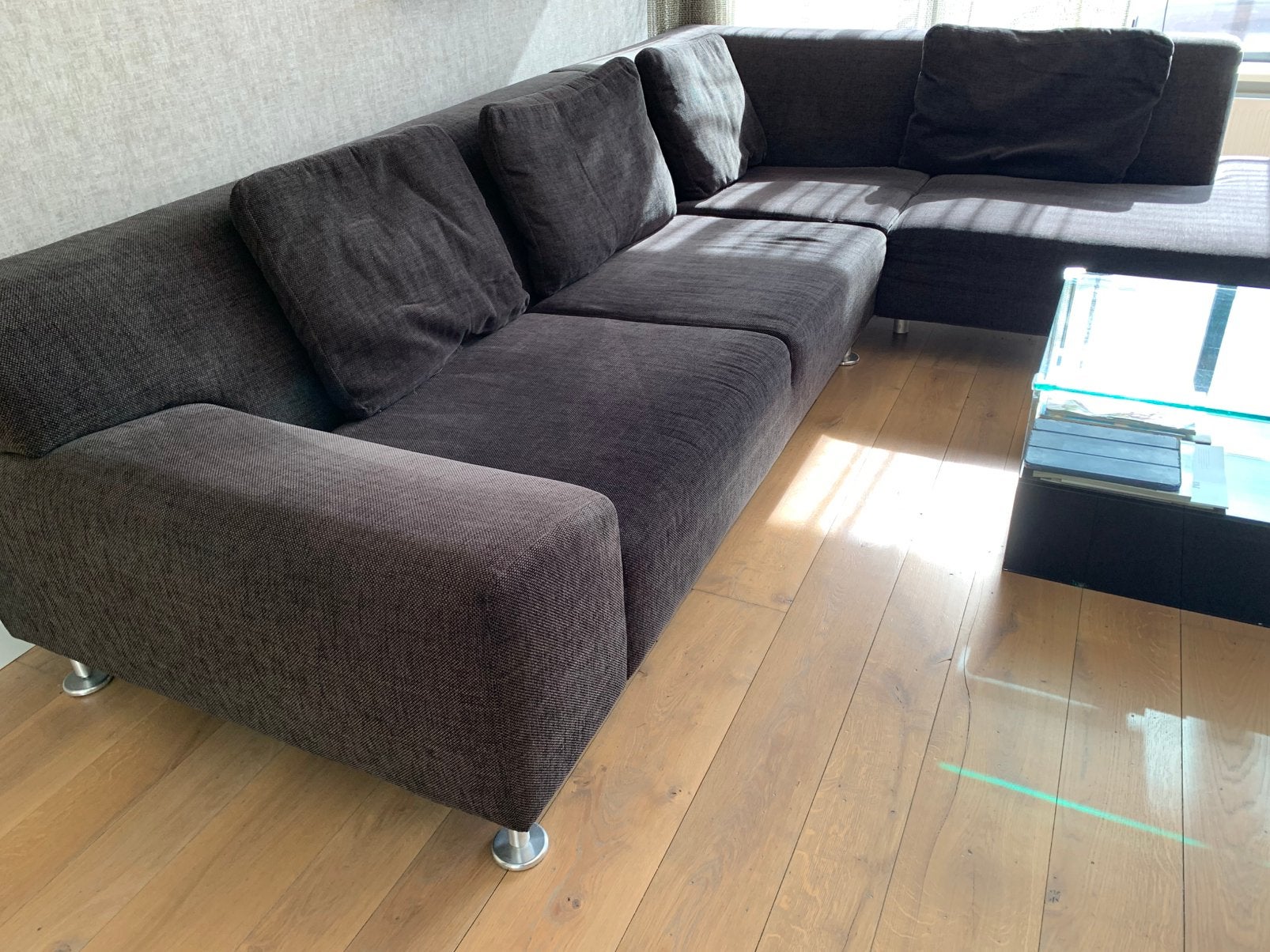 Hoek (lounce) bank 2,85 x 2,15 m, Ophalen, Zo goed als nieuw