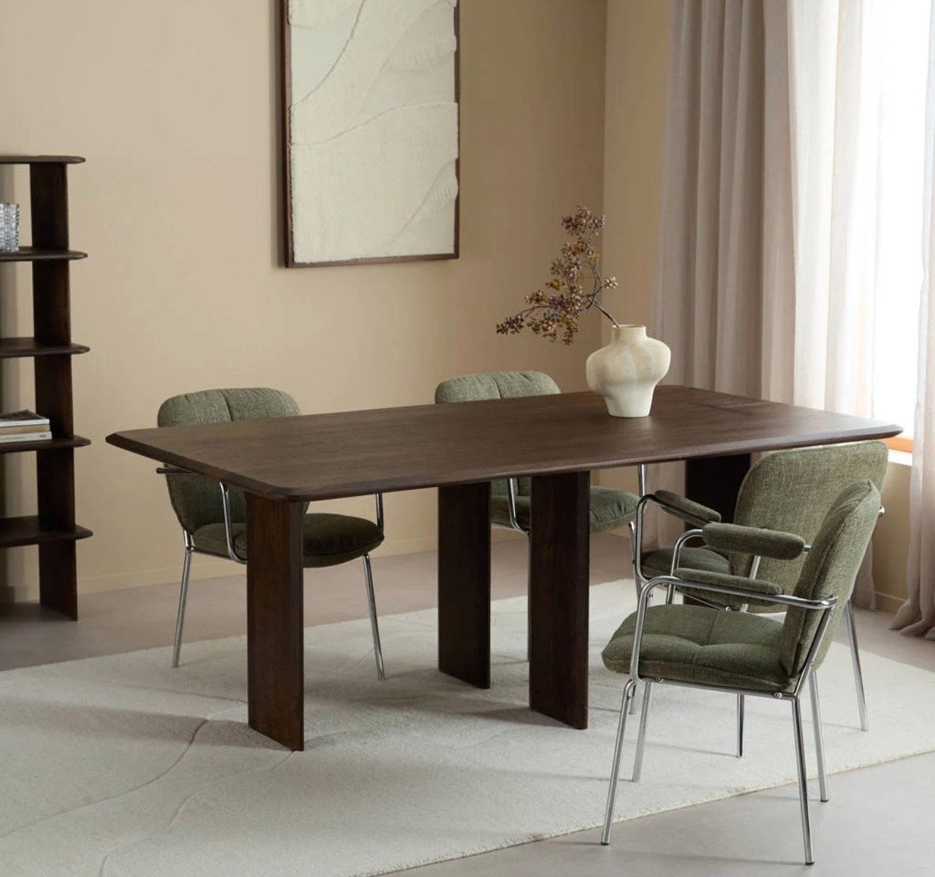 Studio LIVIT eettafel Kimi - Walnoot, 200x110 cm, 100 tot 150 cm, Nieuw, Ophalen of Verzenden, Vijf personen of meer
