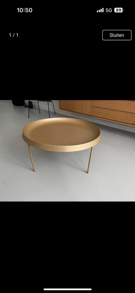 Hay tulou salontafel, bijzettafel., 50 tot 100 cm, Rond, Ophalen of Verzenden, Zo goed als nieuw