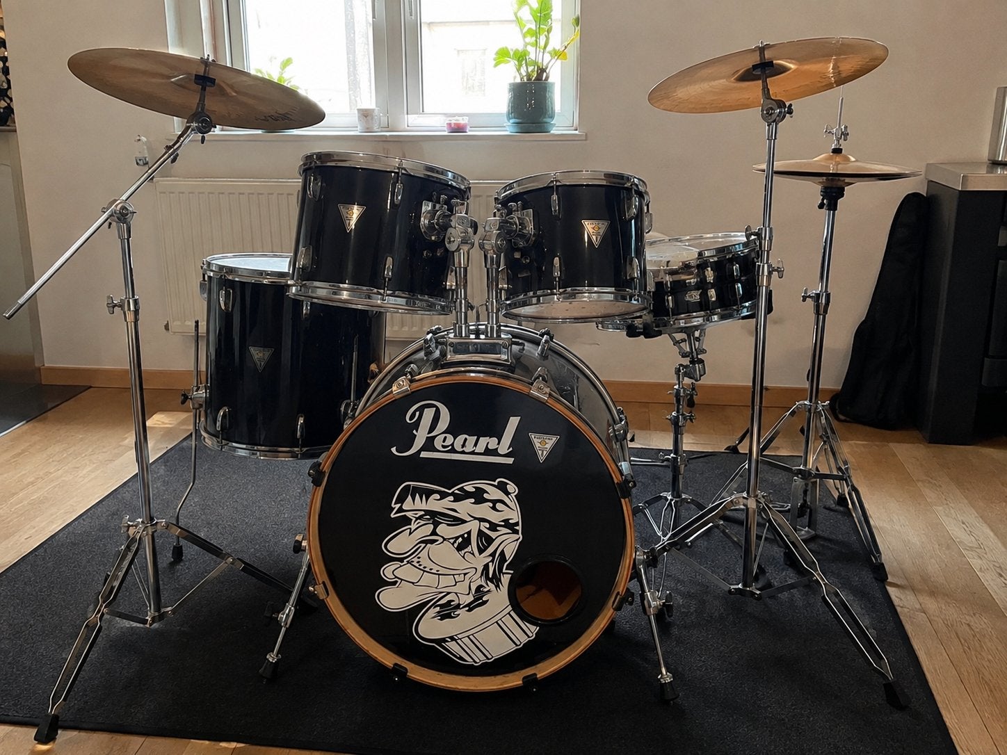 Pearl drumstel met bekkens en hardware, Ophalen of Verzenden, Gebruikt, Pearl