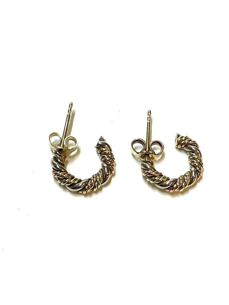 14k geel, rosé en witgouden oorbellen, Sieraden, Tassen en Uiterlijk, Oorbellen, -, -, Ophalen of Verzenden, Zo goed als nieuw