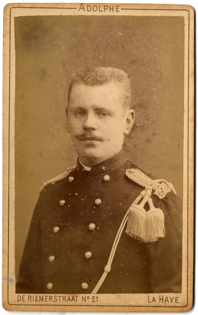 CDV Carte de Visite Uniform, Luitenant Zimmermans Den Haag, Verzamelen, Foto's en Prenten, Gebruikt, Foto, Ophalen of Verzenden