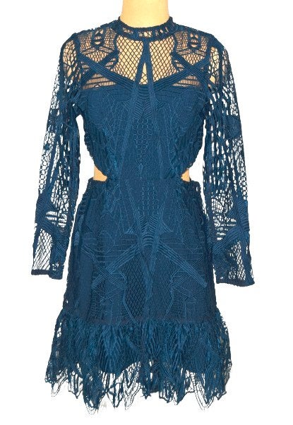 Nieuwe Aijek jurk, sexy gehaakt jurkje, blauw, Mt. S, Blauw, Nieuw, Ophalen of Verzenden, Maat 36 (S)