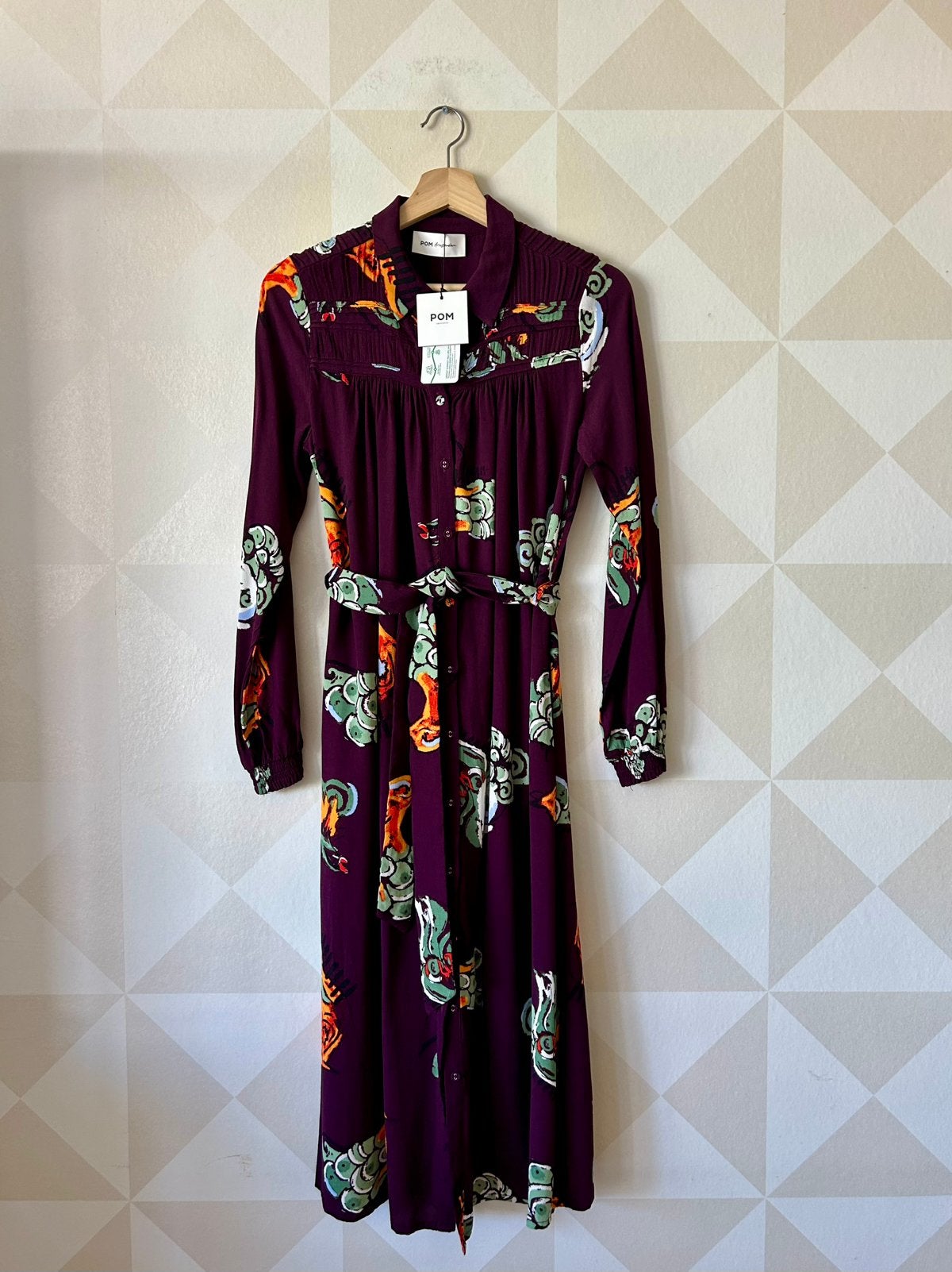 Pom Amsterdam jurk paars XS/34 NIEUW, Kleding | Dames, Paars, Nieuw, Ophalen of Verzenden, Maat 34 (XS) of kleiner